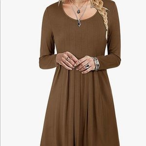 Pleated, loose casual midi dress